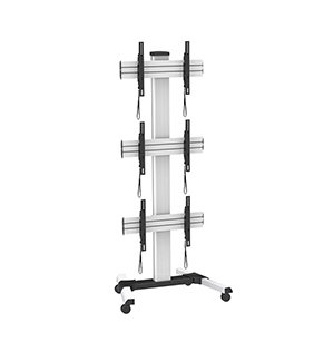 Three Screen Video Wall Cart